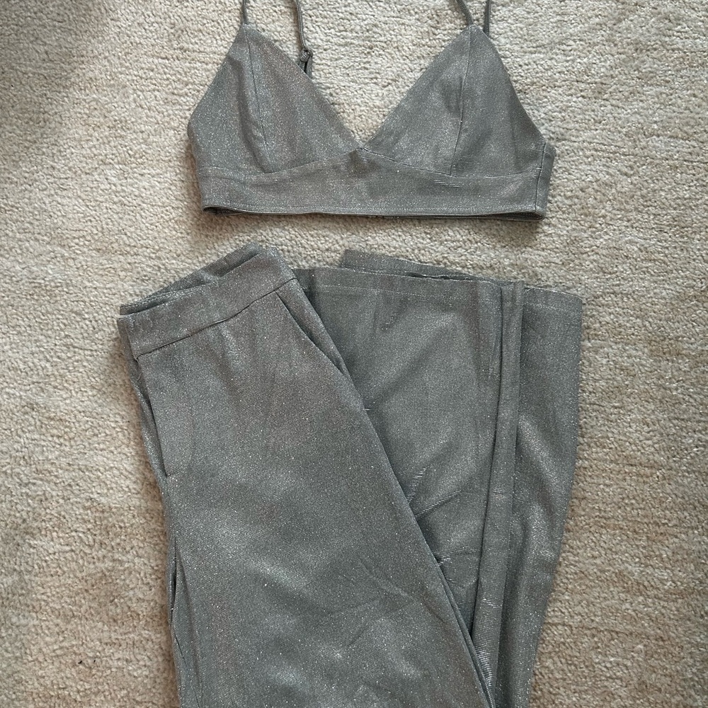 Sparkly Silver Two-Piece Set